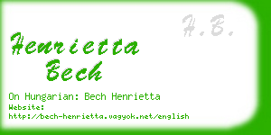 henrietta bech business card